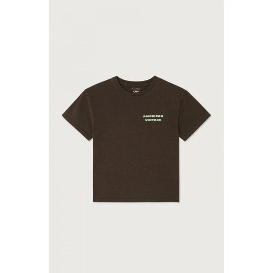 T-SHIRT DROIT MC COL ROND IMPRIME FIZVALLEY - CHOCO VINTAGE 3-6 -American Vintage