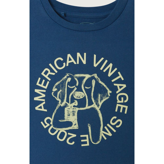 T-SHIRT DROIT MC COL ROND IMPRIME - OCEANIE VINTAGE 7+ -American Vintage