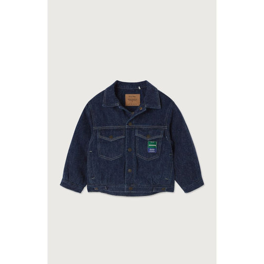 VESTE AMPLE NAFOW ML COL CHEMISE BOUTONNEE - BLUE BRUSHED 3-6 -American Vintage