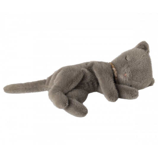 CHATON ENDORMI PELUCHE, PETIT - GRIS -Maileg