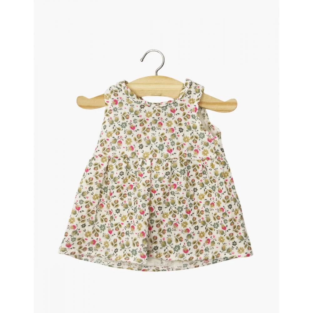 GORDIES - ROBE FAUSTINE SANS MANCHES EN GAZE DE COTON PETITES FLEURS FUSHIA -Minikane