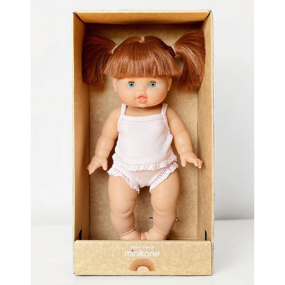 POUPEE 34CM - GORDIS - GABRIELLE HABILLEE EN DESSOUS ROSE PASTEL VENDU DANS SA BOITE -Minikane