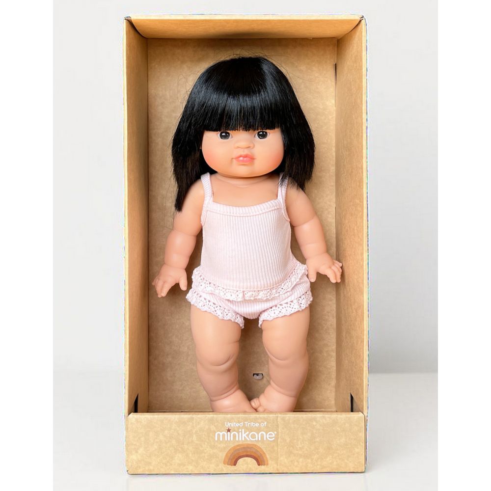POUPEE 34CM - GORDIS - JADE HABILLEE EN DESSOUS ROSE PASTEL VENDU DANS SA BOITE -Minikane