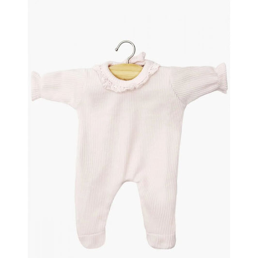 BABIES - DORS BIEN CAMILLE EN MAILLE COTELEE ROSEPASTEL AVEC DENTELLE -Minikane