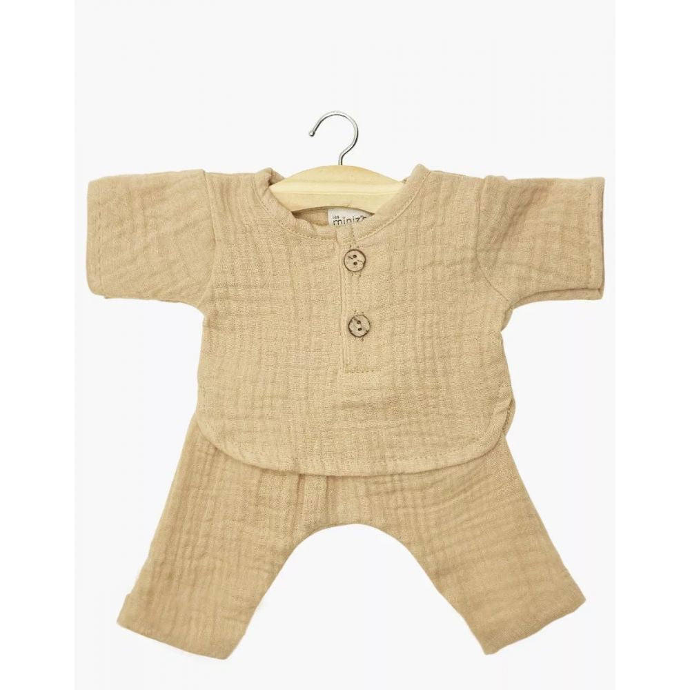 BABIES - ENSEMBLE ANDREA EN GAZE DE COTON LATTE -Minikane