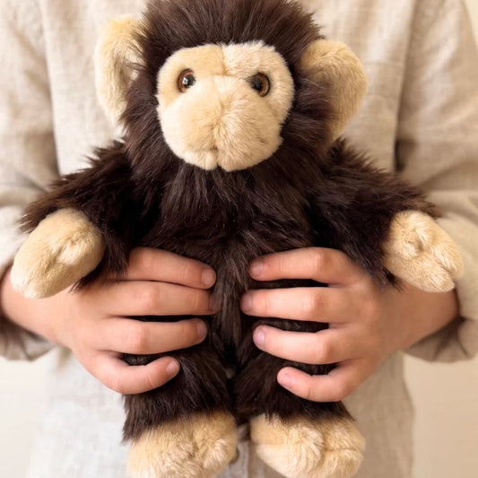 SINGE MARCEL MARRON 20 CM -La Pelucherie