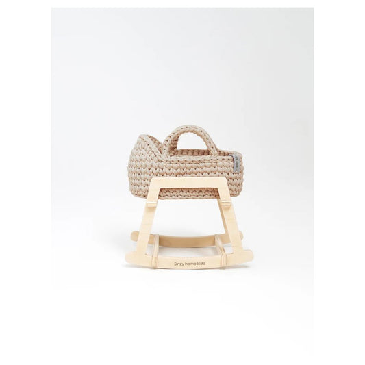MINI COUFFIN BEIGE POUR POUPEE AVEC SUPPORT A BASCULE -Anzy Home