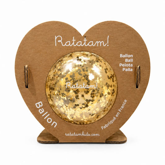 BALLE MINI COEUR DORE 10CM -Ratatam