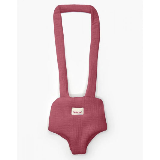 PORTE POUPEE EN GAZE DE COTON FRAMBOISE -Minikane