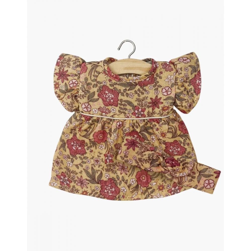 GORDIS - ROBE DAISY ET SON HEADBAND A NOEUD ROND EN GAZE DE COTON BAL D'AUTOMNEE -Minikane