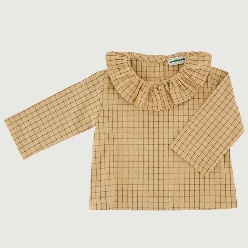 BLOUSE COL VOLANTÉ ANALIA BISCUIT  -Maquis & Kids