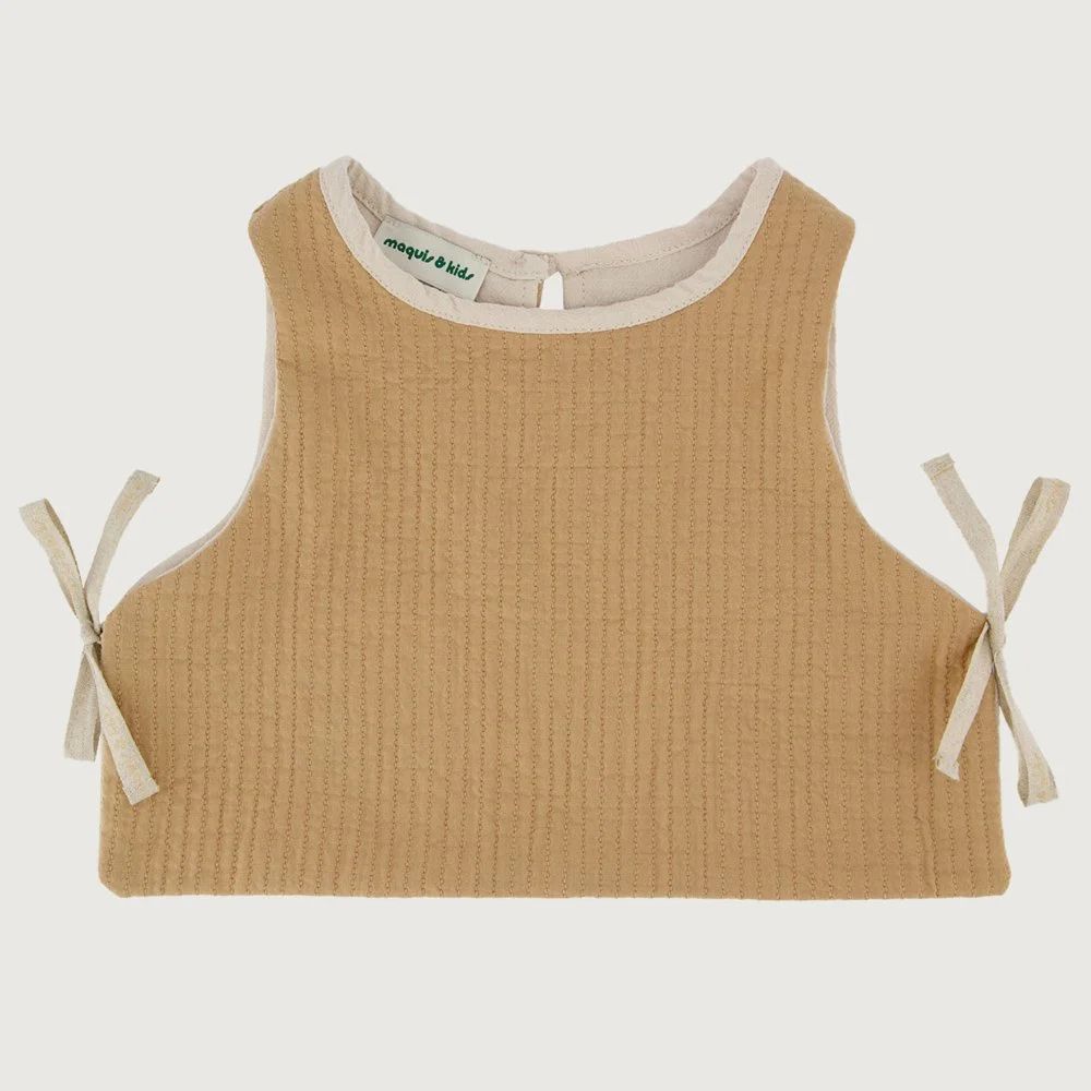 GILET REVERSIBLE À NOUER MIA BISCUIT  -Maquis & Kids