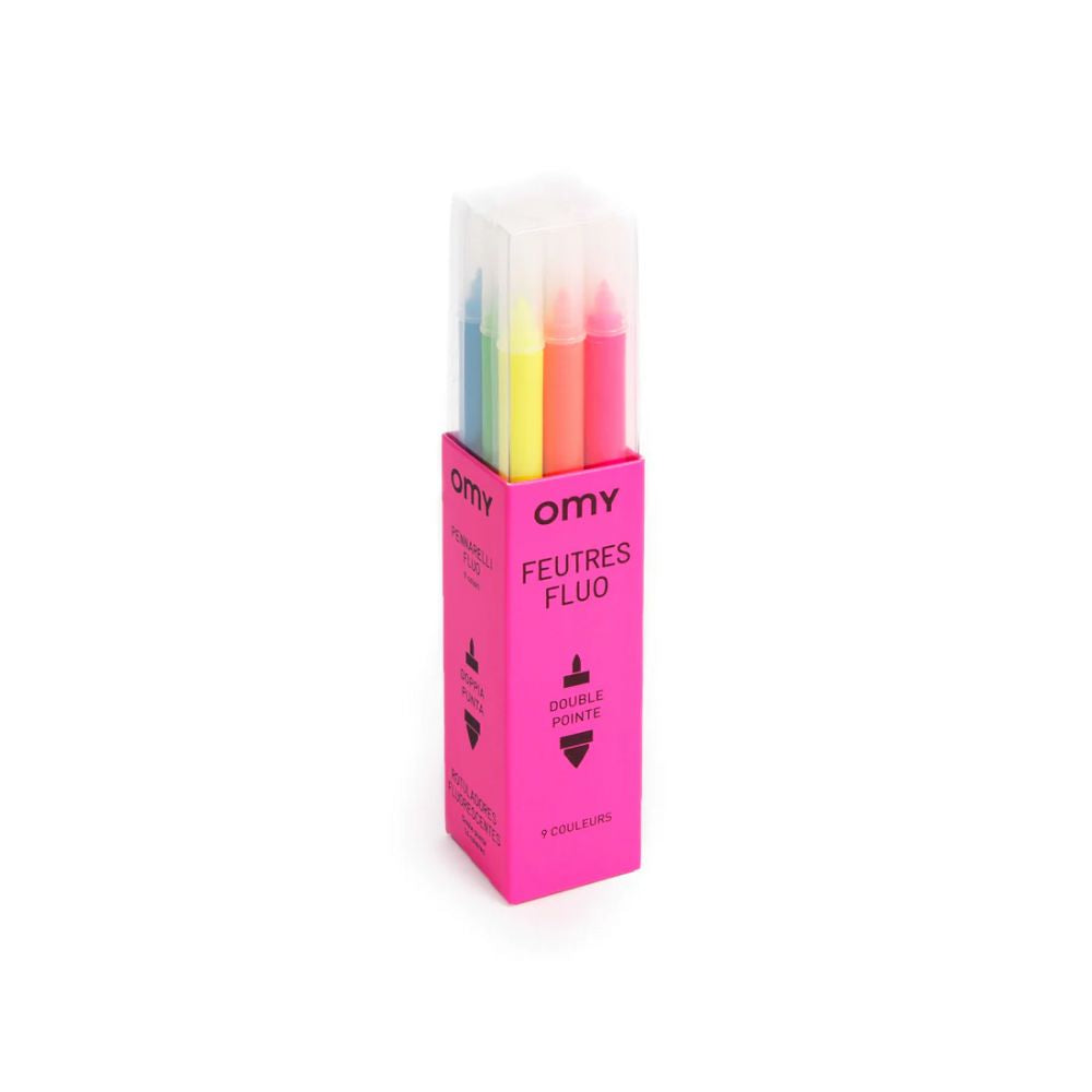 BOITE DE 9 FEUTRES FLUO
