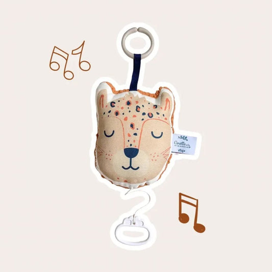 MINI COUSSIN MUSICAL NOMADE PANTHERE BEIGE -Carotte & Cie