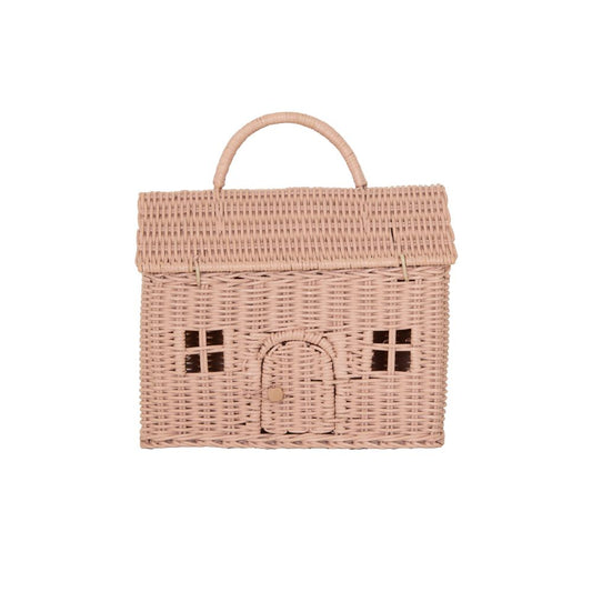 OLLI ELLA - RATTAN CASA CLUTCH - ROSE