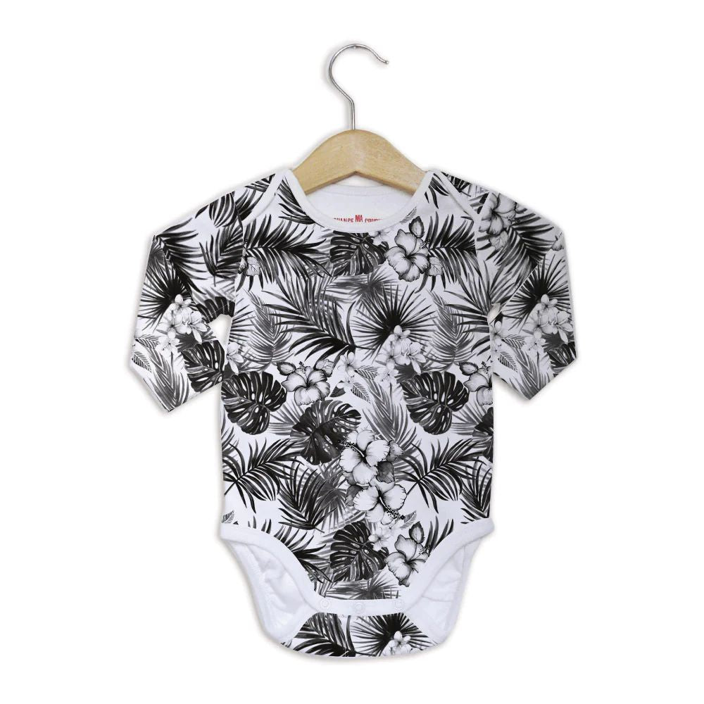 BODY TROPICAL BLACK AND WHITE MANCHES LONGUES -Change Ma Couche