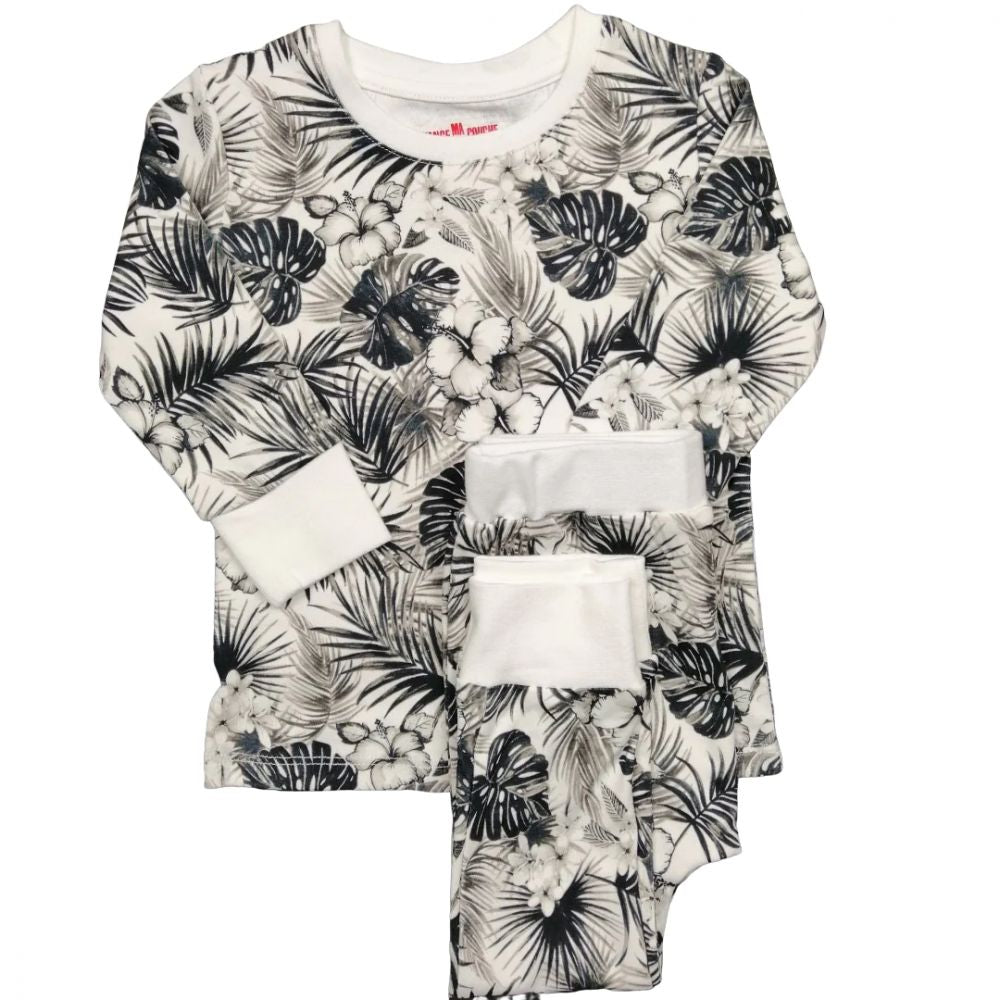 PYJAMA GRAND TROPICAL BLACK AND WHITE -Change Ma Couche