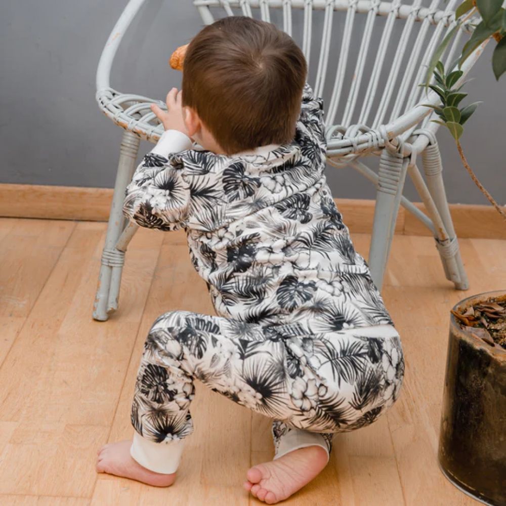 CHANGE MA COUCHE - PYJAMA GRAND TROPICAL BLACK AND WHITE